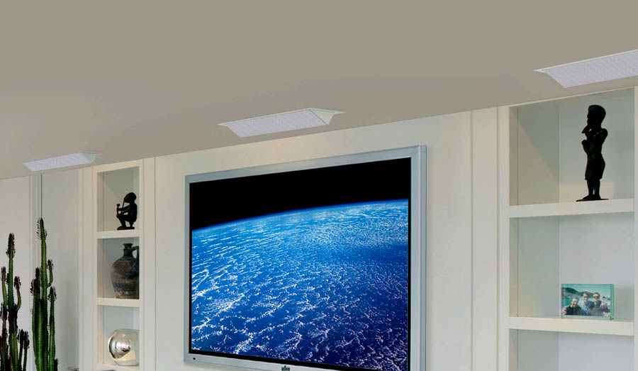 Flush-mount living room TV wall
