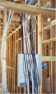 Structured wiring rough-in before drywall